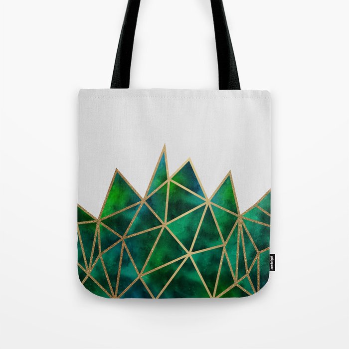 Emerald & Gold Geometric Tote Bag - TanyaDraws @ Society6