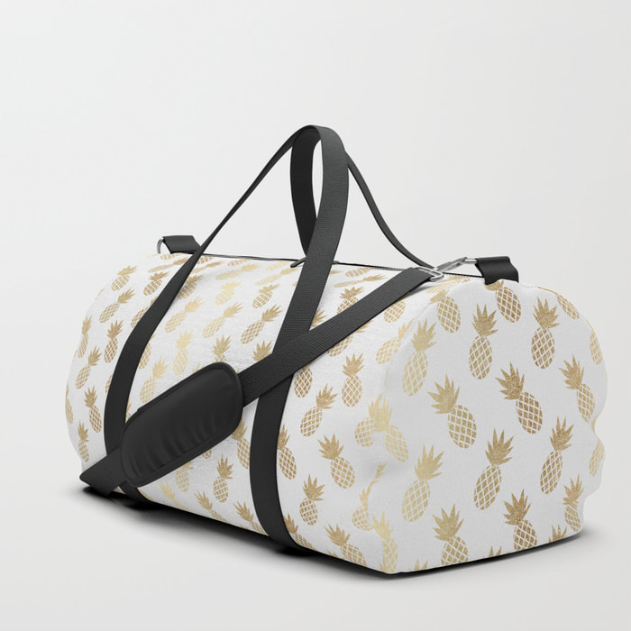 Gold Pineapple Pattern Duffle Bag from Society6