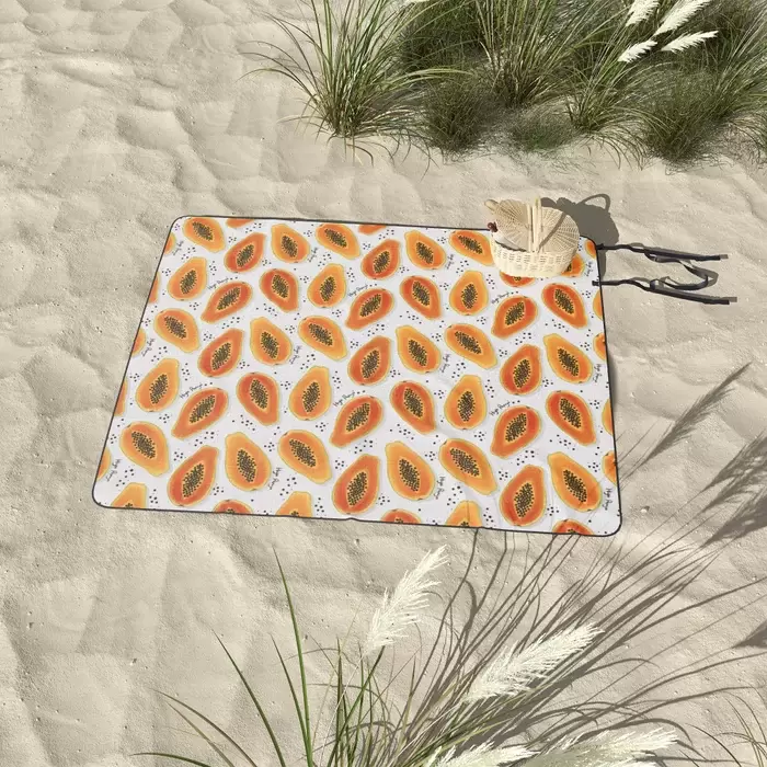 Hiya Papaya Pattern Picnic Blanket