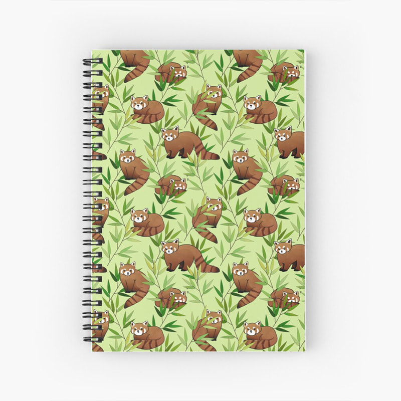 Red Panda Pattern Notebook