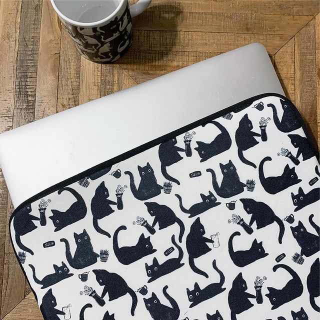 Bad cats knocking stuff over laptop sleeve from Redbubble