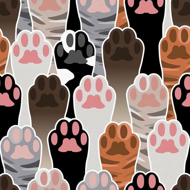Cat paws pattern