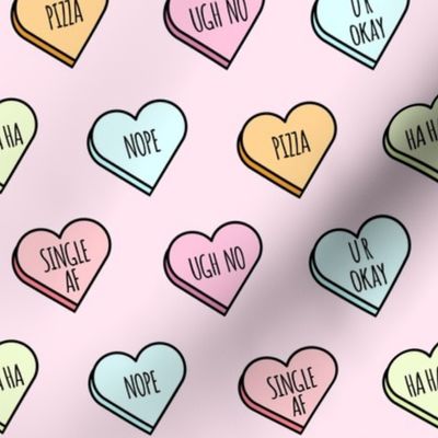 Sassy & Sarcastic Conversation Hearts Pattern in Pink