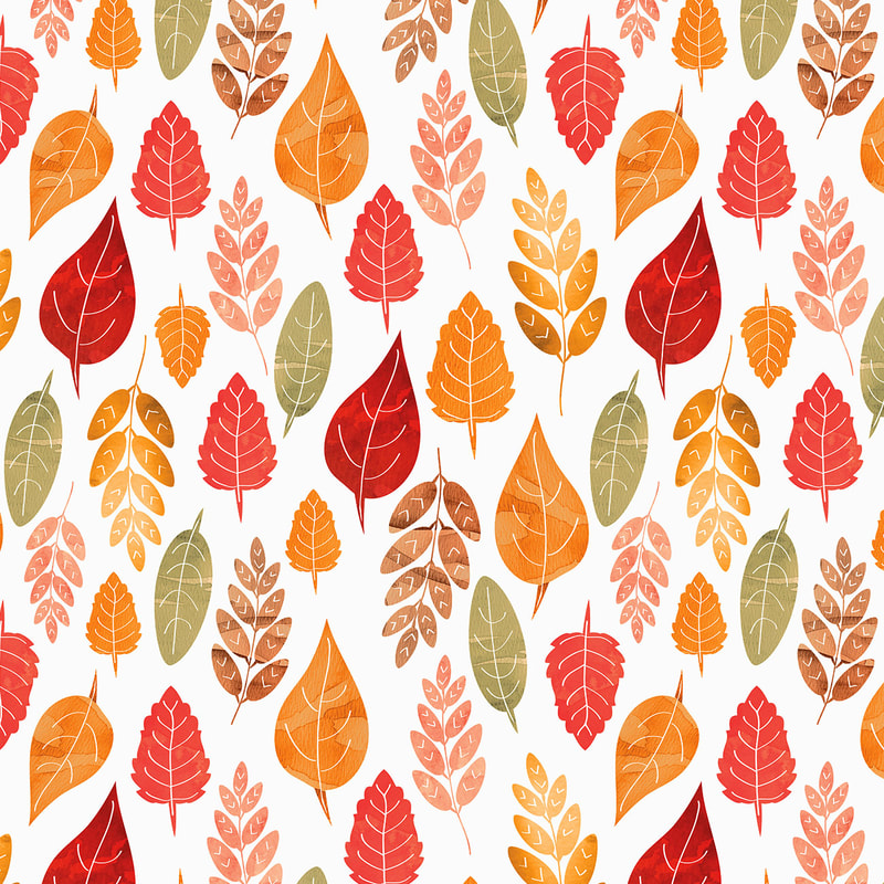 Autumn Watercolour Leaves Pattern