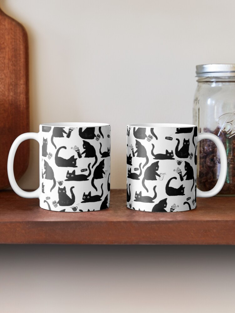 Bad Cats Knocking Stuff Over Patterned Ceramic Mugs from Society6