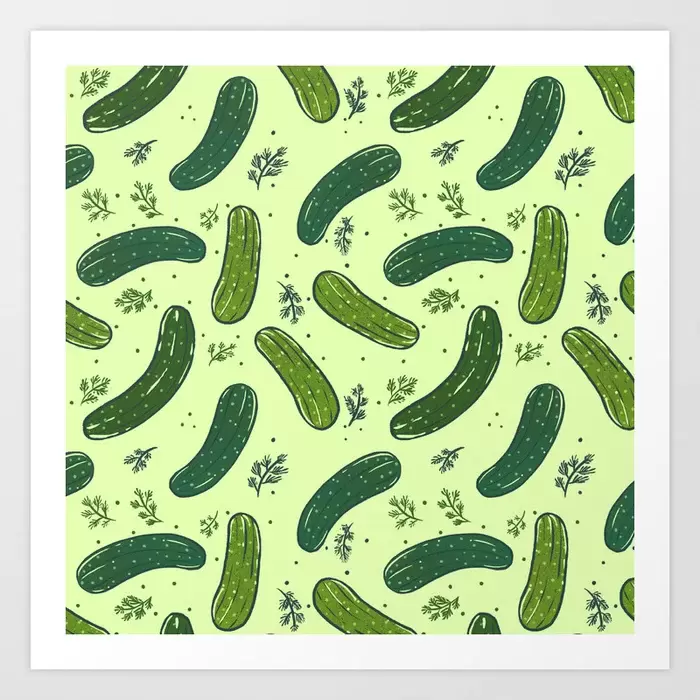 Hand Drawn Dill Pickle Pattern 