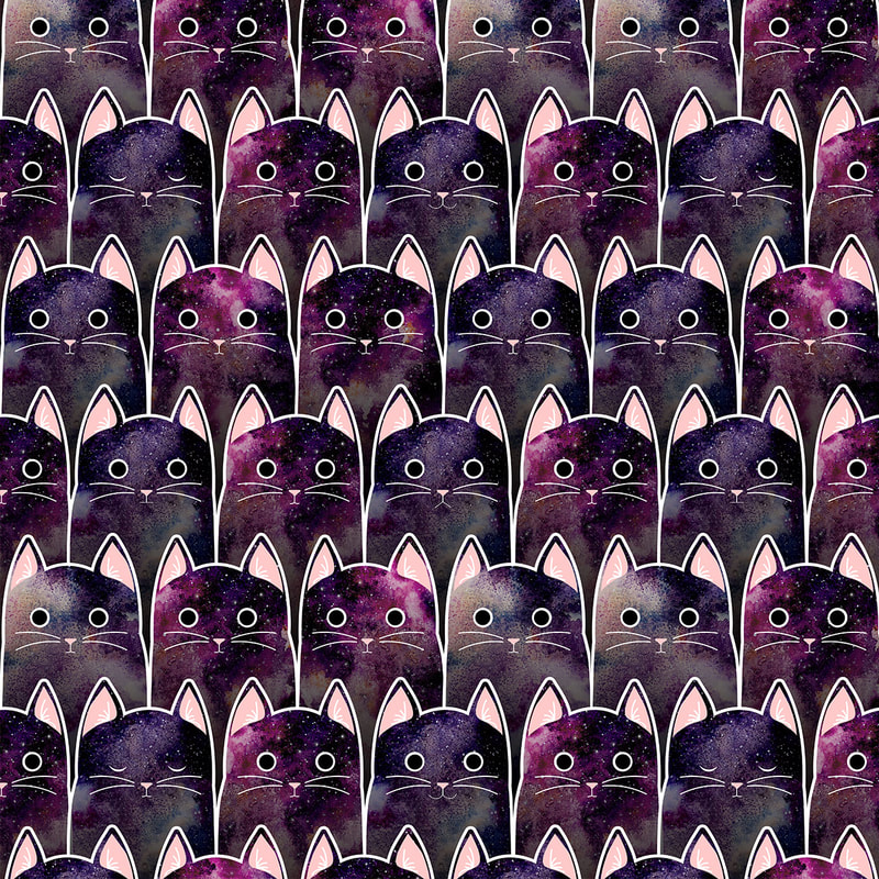 Many Galaxy Cats Repeating Pattern