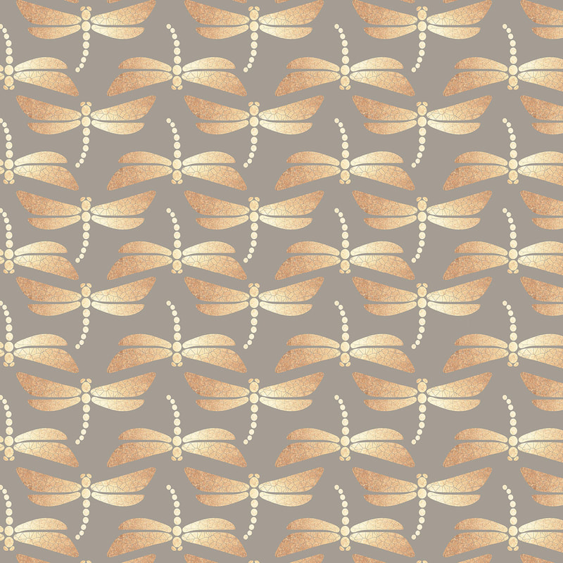 Golden Dragonflies Pattern