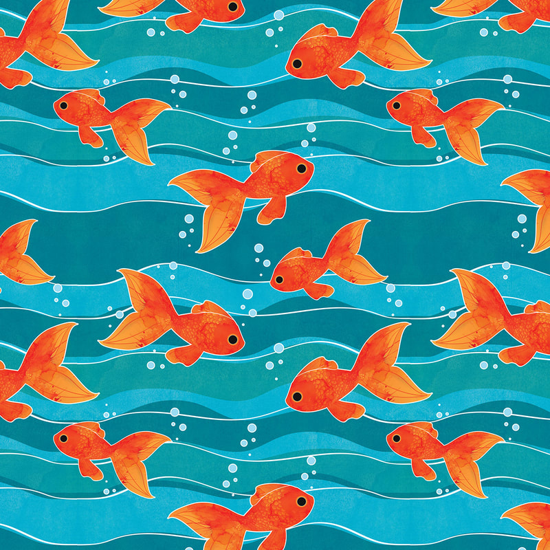 Goldfish & Bubbles Pattern
