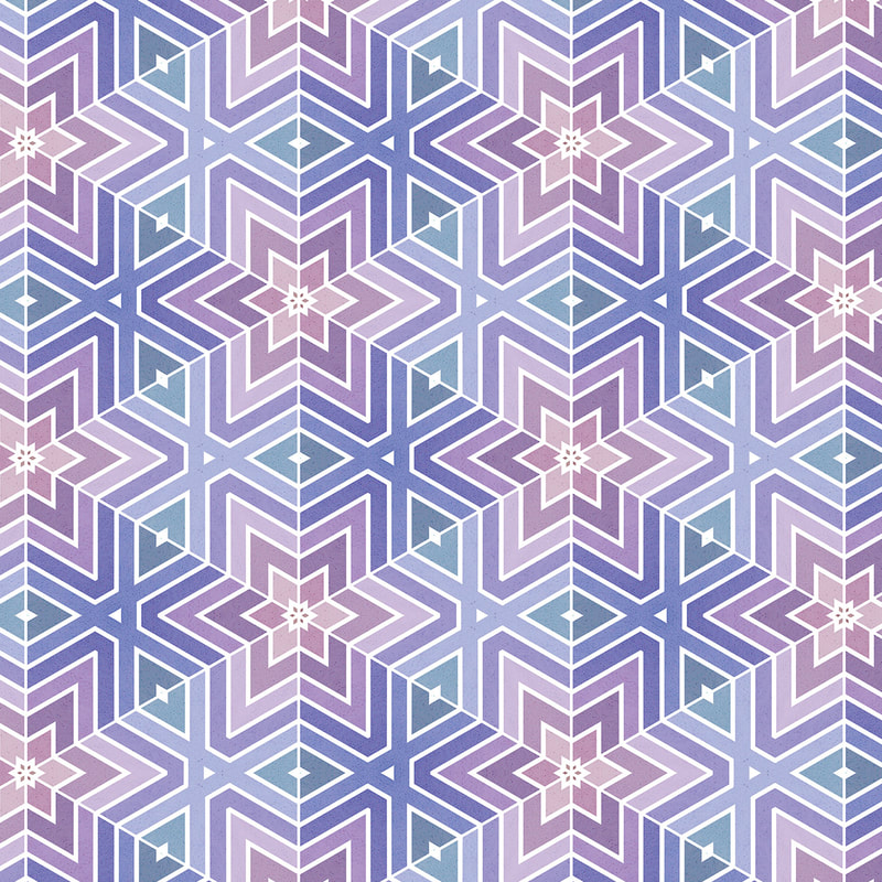Lavender Geometric Maze Pattern