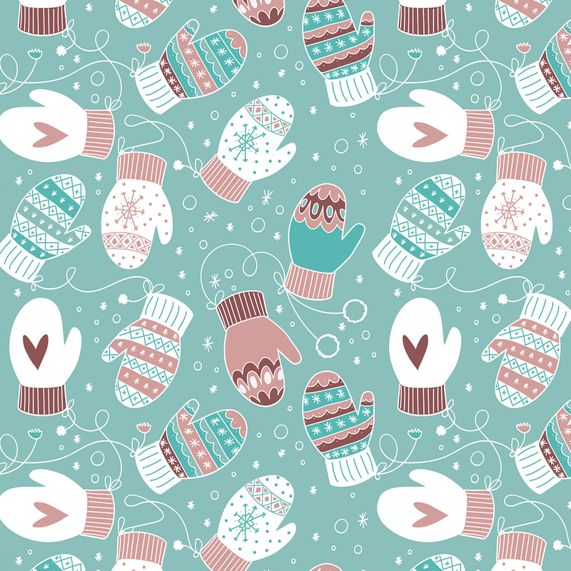 Winter Mittens Pattern, Mint