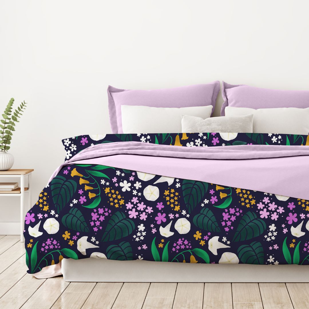 Customizable Moon Garden Floral Pattern Duvet Cover at Zazzle