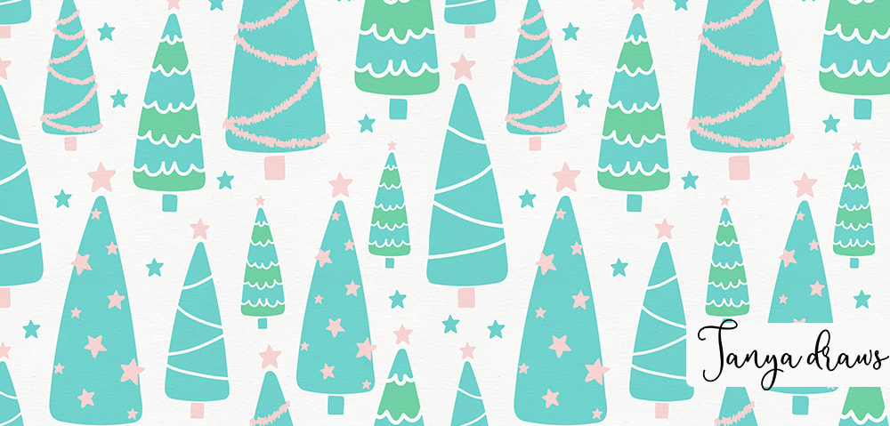 Christmas Tree Forest Pattern by TanyaDraws
