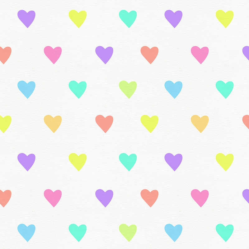 Pastel Rainbow Hearts Pattern