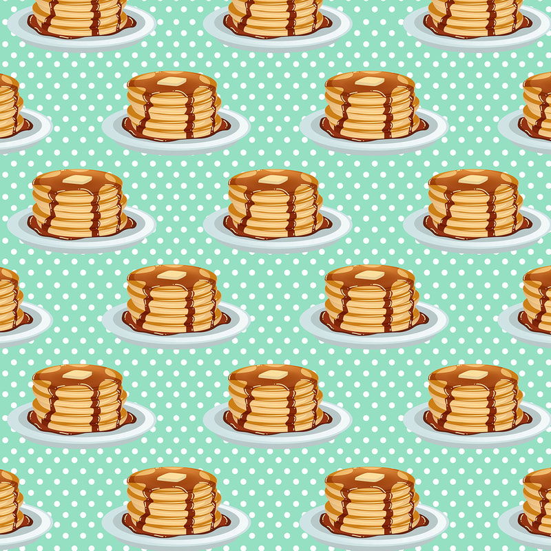 Pancakes & Polkadots Pattern by TanyaDraws