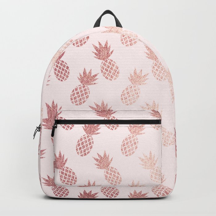Rose Gold & Pink Pineapple Pattern Backpack from Society6
