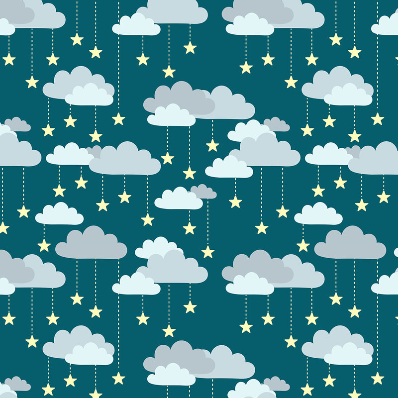 Clouds & Stars Drop Pattern