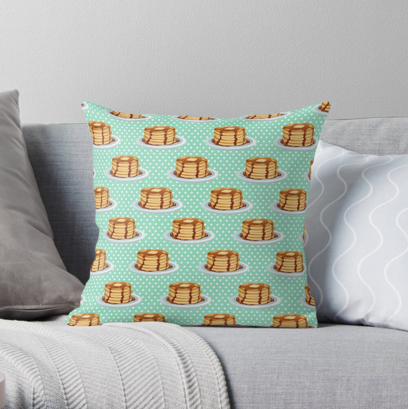 Pancakes & Polkadots Pattern Throw Pillow from RedBubble