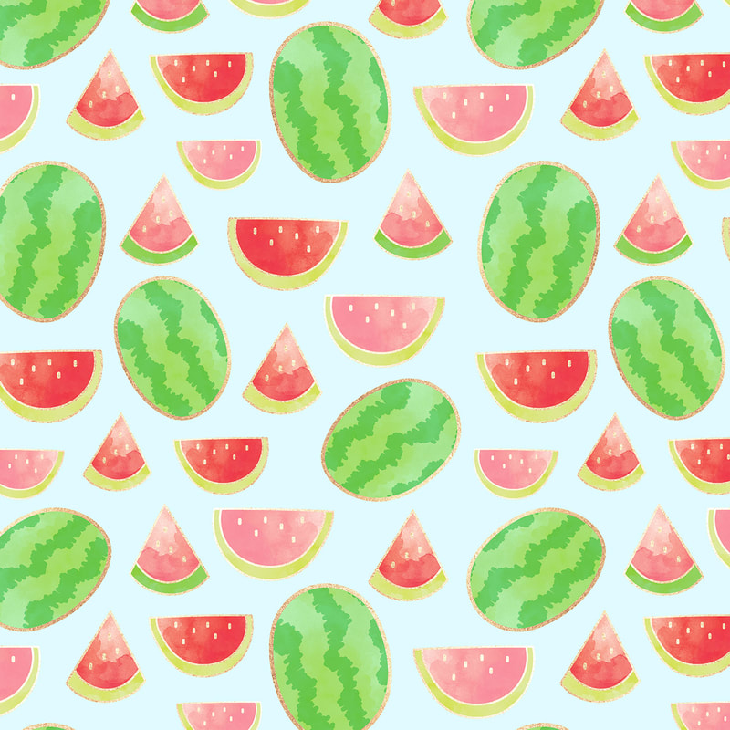 Watermelon Shapes Fruit Pattern