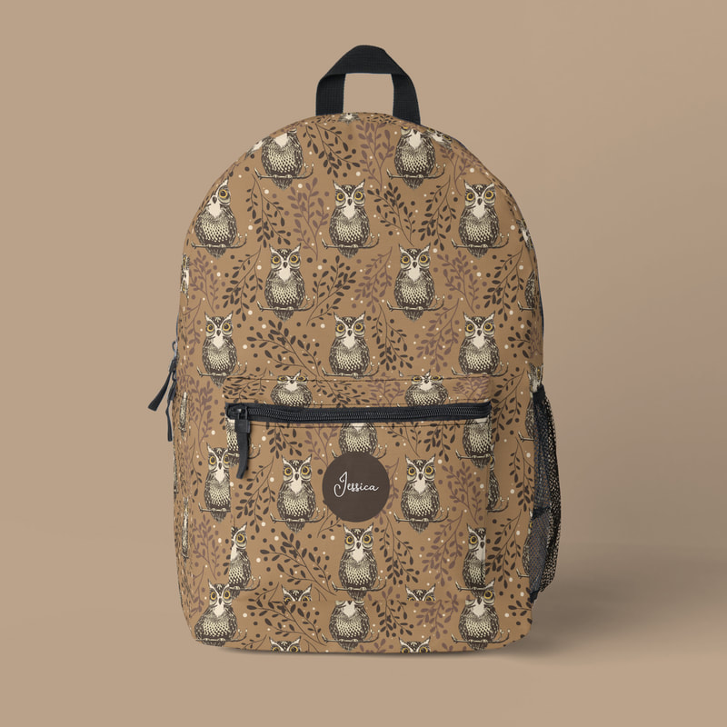 Brown Owls Woodland Pattern Zazzle Backpack