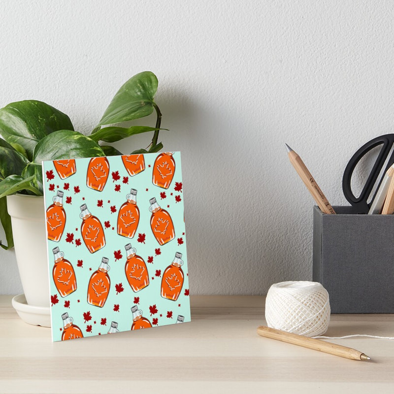 Canadian Maple Syrup Pattern Art Print - RedBubble